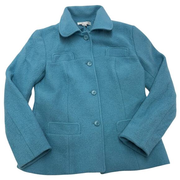 Pendleton Coat Womens Small Blue Vintage Button Up Merino Wool Pea Jacket - Picture 1 of 7